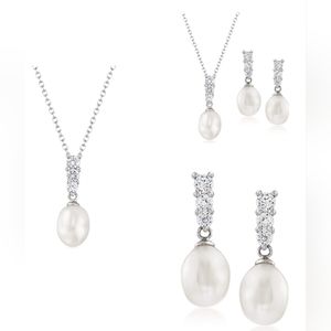 Ross-Simons Pearl Necklace & Earrings Set
